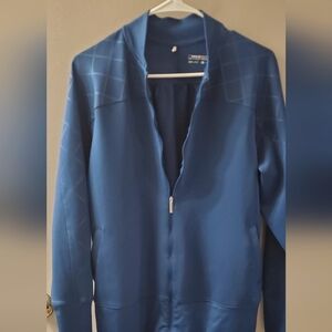 Nike Golf Zip-Up Blue Jacket With Zipper Pockets.